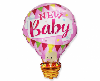 Balón fóliový -  bábätko v balóne / dievčatko 61cm (Vhodné pre plnenie vzduchom aj héliom.)