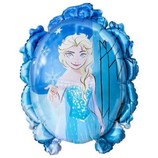 Balón fóliový - Ľadové kráľovstvo 2 - 59cm (Krásny medailónik s motívom z rozprávky Frozen 2 - Elsa a Anna. Vhodné pre plnenie vzduchom aj héliom.)