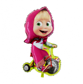 Balón fóliový - Máša na bicykli 100cm (Vhodné pre plnenie vzduchom aj héliom.)
