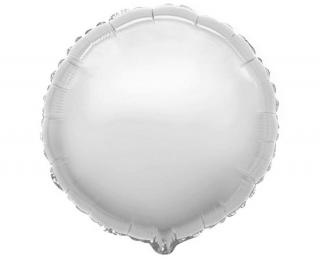 Balón fóliový -  okrúhly strieborny  45cm (Vhodné pre plnenie vzduchom aj héliom.)