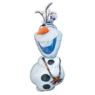 Balón fóliový - Olaf 96cm (Obľúbený snehuliak Olaf z rozprávky Frozen 2.Vhodné pre plnenie vzduchom aj héliom.)