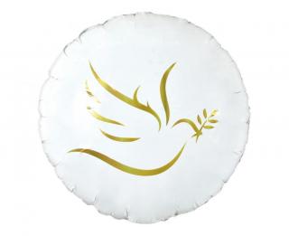 Balón fóliový - Prvé sväté prijímanie - Holubica (Vhodné pre plnenie vzduchom aj héliom)