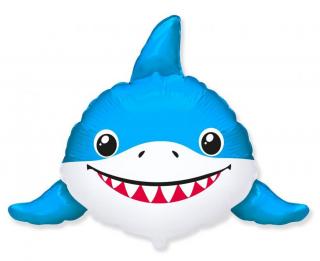 Balón fóliový - Žralok baby shark (Vhodné pre plnenie vzduchom aj héliom)