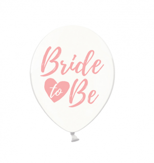 Balóny svadobné 30cm - Bride to be - ružový nápis (Vhodné pre plnenie vzduchom aj héliom.)