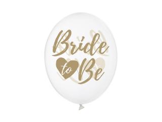 Balóny svadobné 30cm - Bride to be - zlatý nápis (Vhodné pre plnenie vzduchom aj héliom.)
