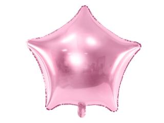Fóliový balón hviezda - Ružová svetlá (Vhodné pre plnenie vzduchom aj héliom.)