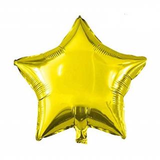 Fóliový balón hviezda - Zlatá (Vhodné pre plnenie vzduchom aj héliom.)