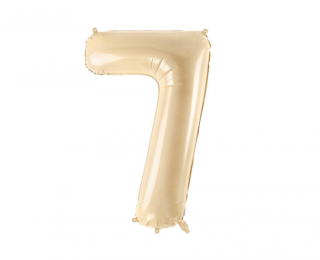 Fóliový balón s číslom 7 - Krémová 72cm (Narodeninový fóliový balón číslo sedem vhodný na plnenie vzduchom aj héliom.)