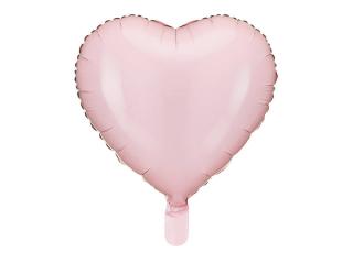 Fóliový balón srdce - ružová svetlá (Vhodné pre plnenie vzduchom aj héliom.)