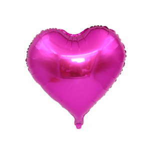 Fóliový balón srdce - ružová tmavá (Vhodné pre plnenie vzduchom aj héliom.)