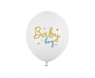 Latexový balón 30cm -  Baby boy (Vhodné pre plnenie vzduchom aj héliom.)