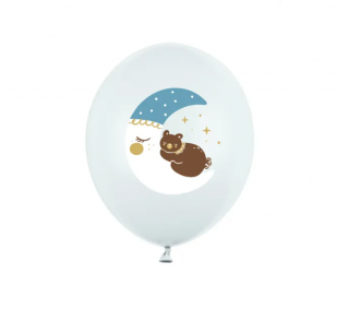 Latexový balón 30cm - Mesiačik s modrou čiapkou (Vhodné pre plnenie vzduchom aj héliom.)