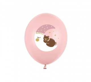 Latexový balón 30cm -  Mesiačik s ružovou čiapkou (Vhodné pre plnenie vzduchom aj héliom.)