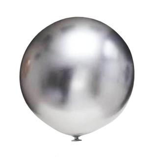 Latexový balón chrómový 45cm - strieborný