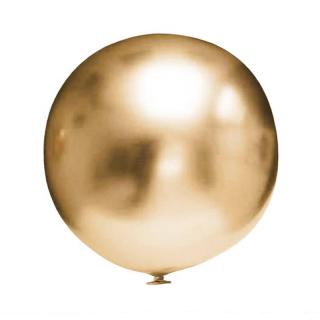 Latexový balón chrómový 45cm - zlatý