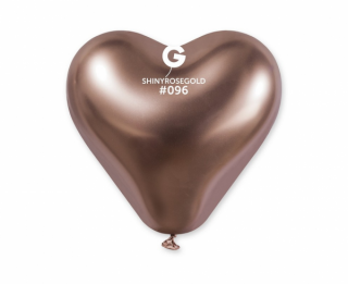 Latexový balón chrómový, srdce 30cm - ružovo zlaté (Extra lesklé balóny extra silné v krásnych chrómových farbách.)