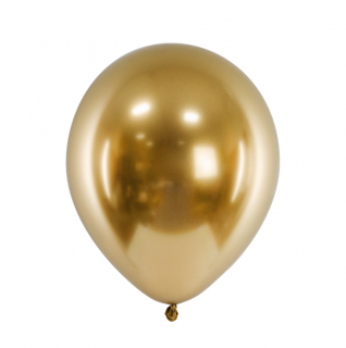 Latexový balón extra lesklý 30cm - Zlatý (Vhodné pre plnenie vzduchom aj héliom.)