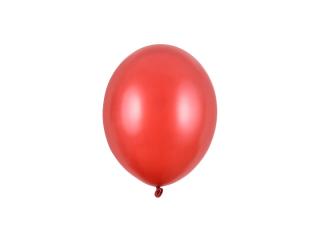 Latexový balón metalický 12cm - červený (Mini latexové balóny 12 cm – Doplnkové dekoratívne balóny)