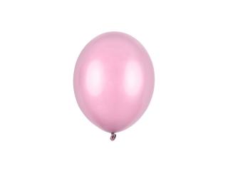 Latexový balón metalický 12cm - ružový svetlý (Mini latexové balóny 12 cm – Doplnkové dekoratívne balóny)