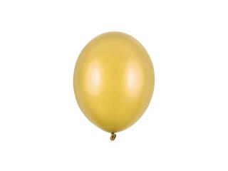 Latexový balón metalický 12cm - zlatý (Mini latexové balóny 12 cm – Doplnkové dekoratívne balóny)