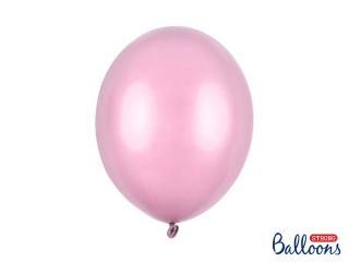 Latexový balón metalický 27cm - ružový svetlý (Metalické balóny extra silné v krásnych farbách.)