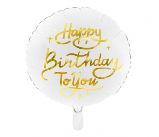 Narodeninový balón okrúhly 35cm - Happy Birthday  B/Z (Vhodné pre plnenie vzduchom aj héliom.)