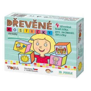 Drevené obrázkové kocky 4ks pre najmenších