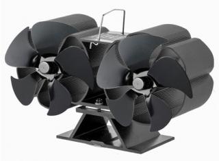 Hütermann 10-lopatkový tepelný krbový ventilátor na kamna TWIN.