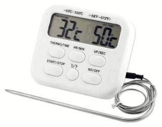 Hütermann Digitální teploměr -50 - 300°C s časovačem a externí sondou - žáruodolným čidlem