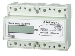 Hütermann Elektroměr na DIN lištu třífázový digitální měřič spotřeby wattmetr  HT-3PD