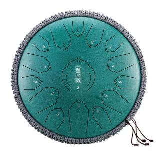 Hütermann Profesional Tongue drum -  13' (33cm), 15 tónů, D-dur - tyrkysový, s příslušenstvím