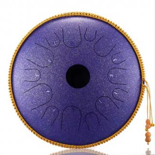 Hütermann Profesional Tongue drum -  14' (35cm), 14 tónů, D-dur - fialový, s příslušenstvím