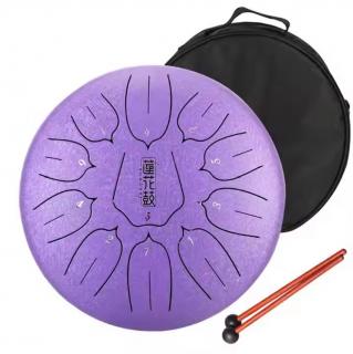 Hütermann Tongue drum -  12' (30cm), 11 tónů, C-dur -fialový,  s příslušenstvím