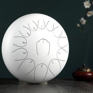 Hütermann Tongue drum -  12' (30cm), 13 tónů, C-dur - Bílý,  s příslušenstvím