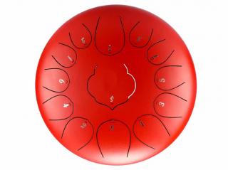 Hütermann Tongue drum -  12' (30cm), 13 tónů, C-dur -červený,  s příslušenstvím