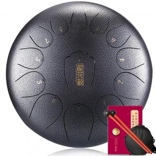 Hütermann Tongue drum -  12' (30cm), 13 tónů, C-dur -šedý,  s příslušenstvím