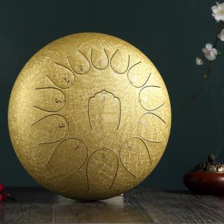 Hütermann Tongue drum -  12' (30cm), 13 tónů, C-dur - Zlatý,  s příslušenstvím