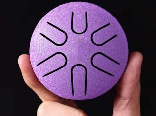 Hütermann Tongue drum - 3' (9,5cm), 6 tónů - fialový s příslušenstvím