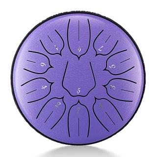 Hütermann Tongue drum - 6' (15cm), 11 tónů, D-dur - Fialový lotus s příslušenstvím