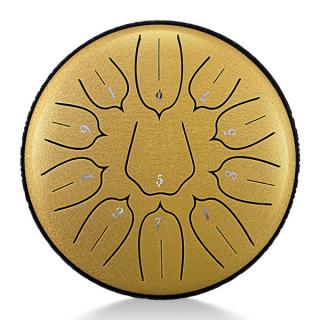 Hütermann Tongue drum - 6' (15cm), 11 tónů, D-dur - Zlatý lotus s příslušenstvím