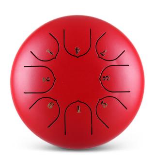 Hütermann Tongue drum -  8' (20cm), 8 tón, F-dur - Červený, s příslušenstvím