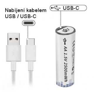 Hütermann USB baterie nabíjecí 1.5V AA 2500mWh