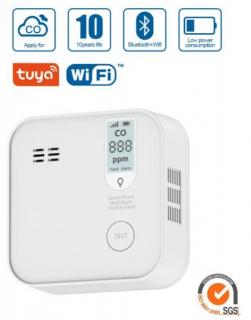 Hütermann Wifi detektor Oxidu uhelnatého (CO) TUYA Smart s certifikací EN50291-1.