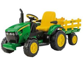 Peg-Pérego John Deere Ground Force traktor s vlečkou 12V zelená