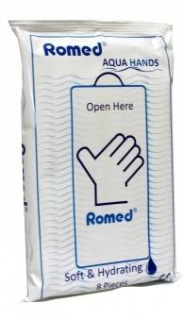 Romed Aqua Hands - kartón 24 ks (Navlhčené hubky na osobnú hygienu - zvýhodnené balenie)