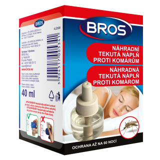 BROS Náhradná tekutá náplň proti komárom do elektrického odparovača 40ml