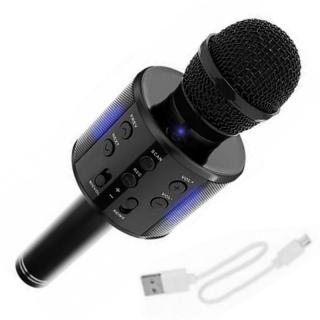 Bezdrôtový karaoke mikrofón s reproduktorom -  čierny (AKCIA !!!)