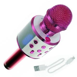 Bezdrôtový karaoke mikrofón s reproduktorom - ružový (AKCIA !!!)