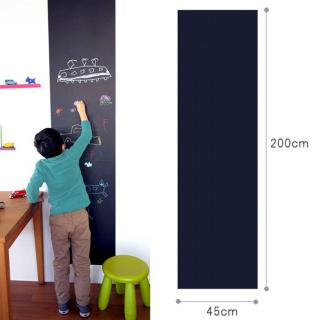 Čierna zotierateľná nalepovacia tabuľa 45x200cm - 5 farevných kried
