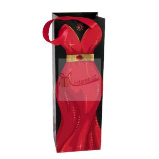 Luxusná papierová darčeková taška - červené šaty